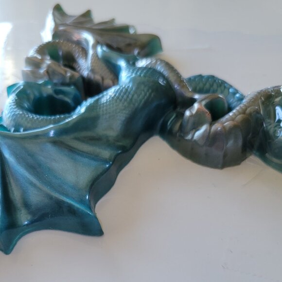 DRAGON TWIST Resin Figurines Blue Gray Mythical Fantasy NEW collectible HANDMADE - Picture 2 of 2